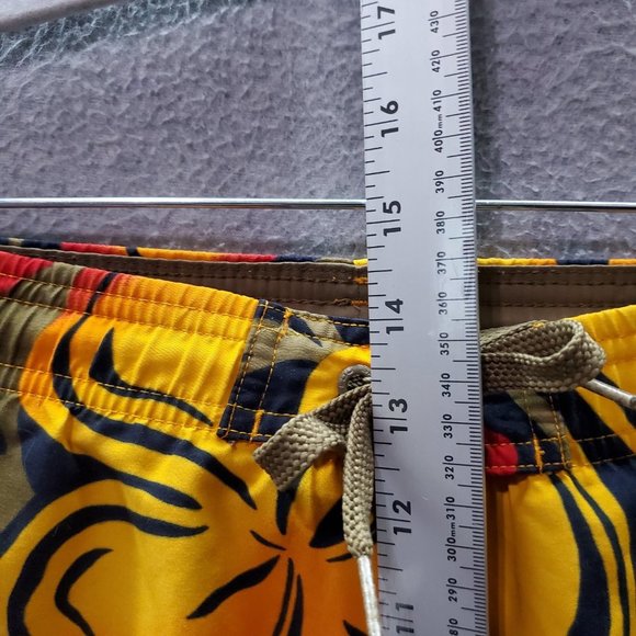 Speedo Men‎ Swim Trunks 2XL Yellow Floral Hawaiian Cargo Pocket 8.5" Inseam - Picture 3 of 8